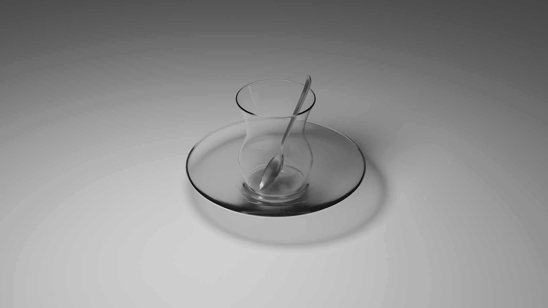 Golden Hour Tea - Modelleme (Clay Render)